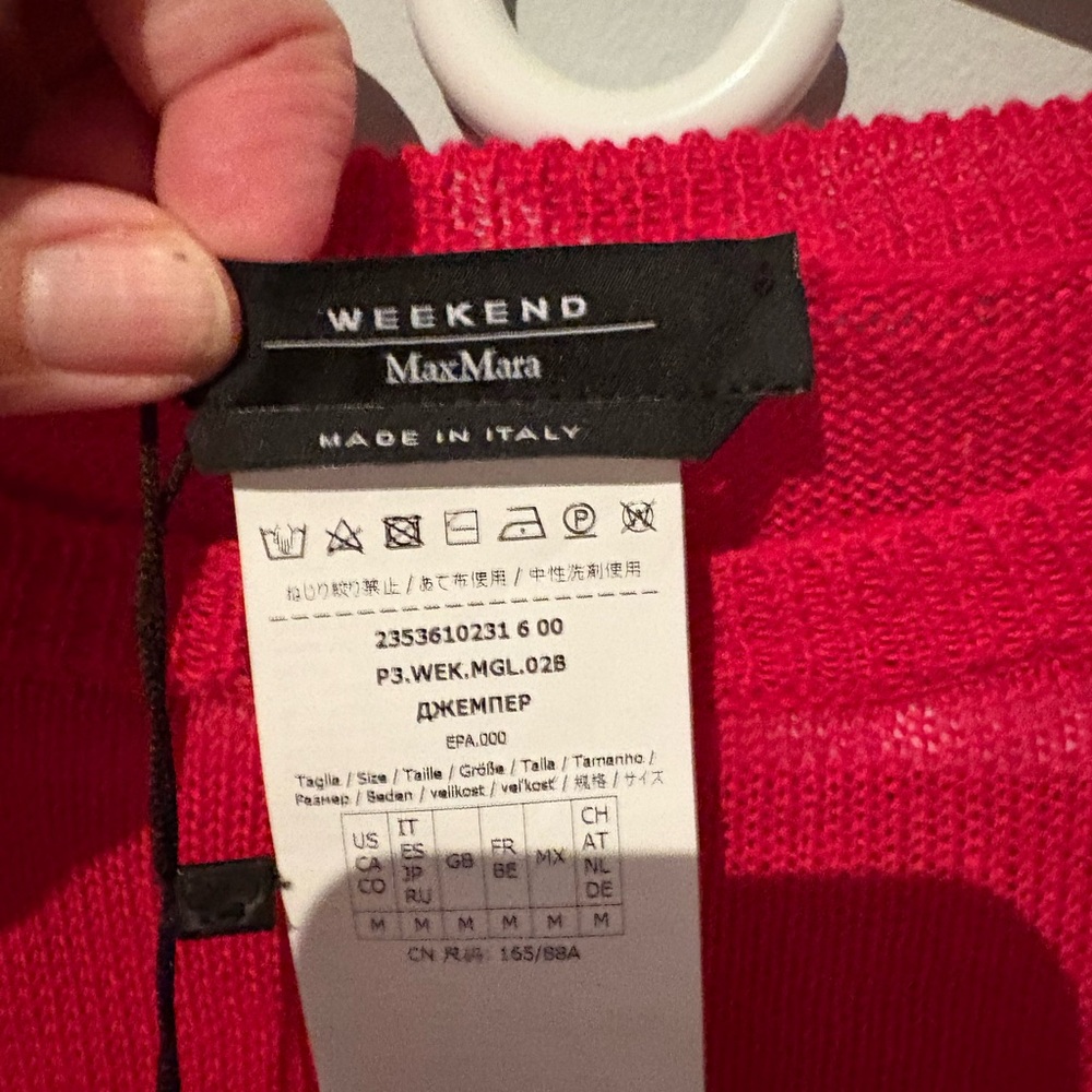 MaxMara Weekend Red Crew Neck Sweater linen - Picture 2 of 9